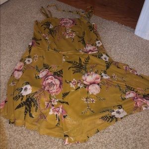 yellow floral romper